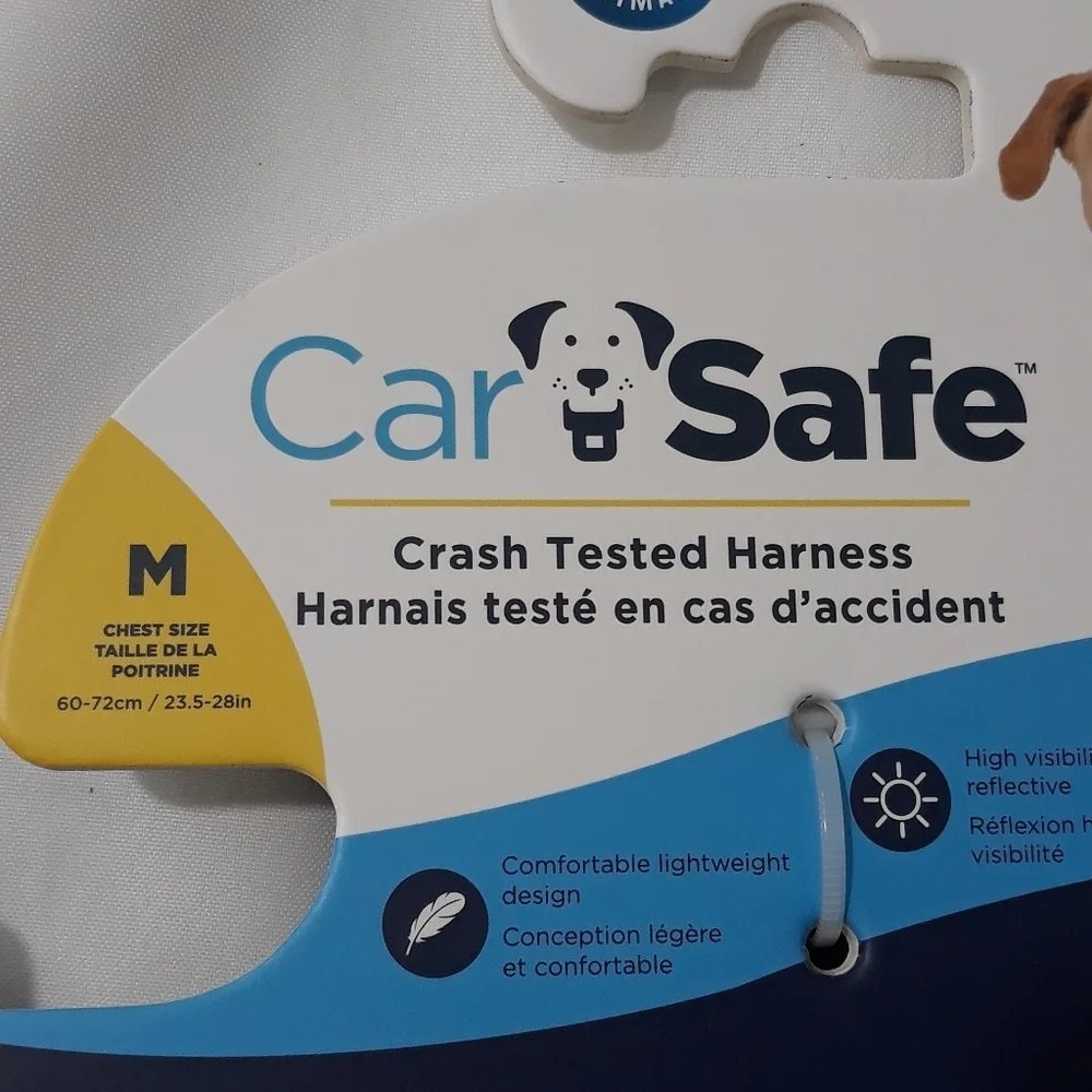 CarSafe Blue and Black Dog Harness New With Tag Size Medium Lightweight
